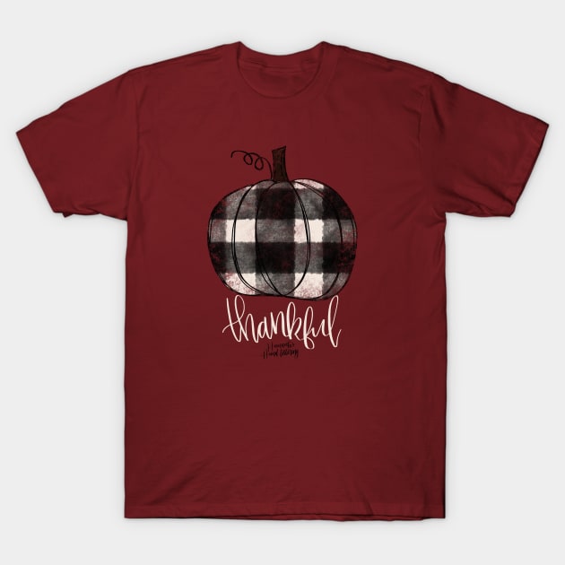 Buffalo Plaid Pumpkin T-Shirt by Hannah’s Hand Lettering